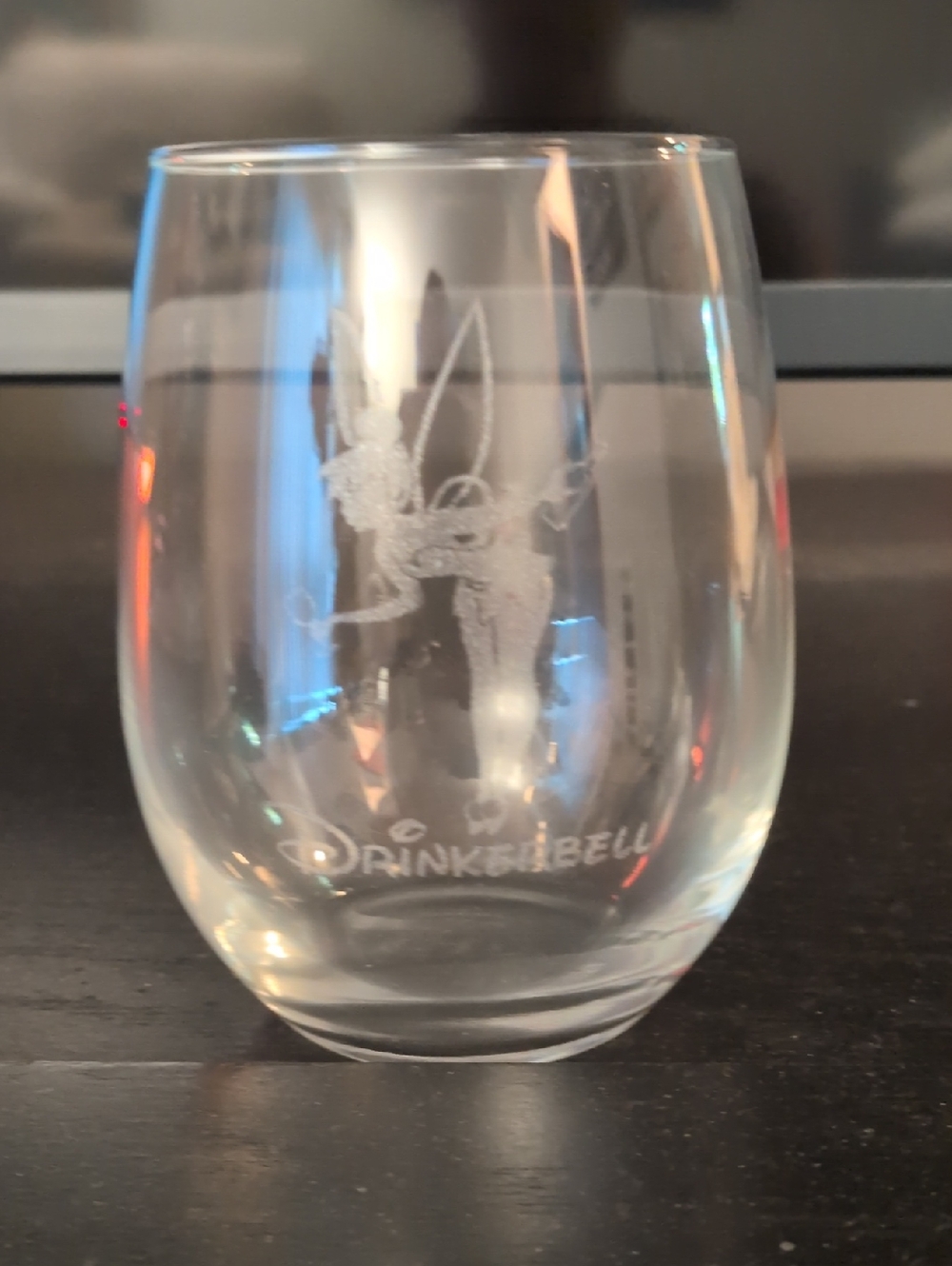 Drinkerbell Etched Tinkerbell Stemless Wine Glass - Clear